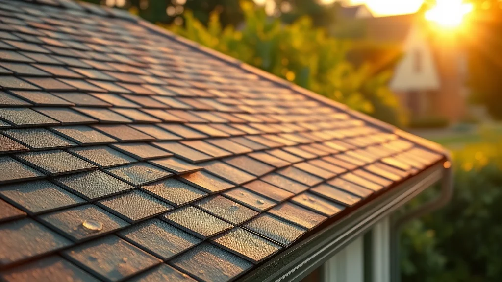 historically maintained roof on old home with perfect shingles under sunrise