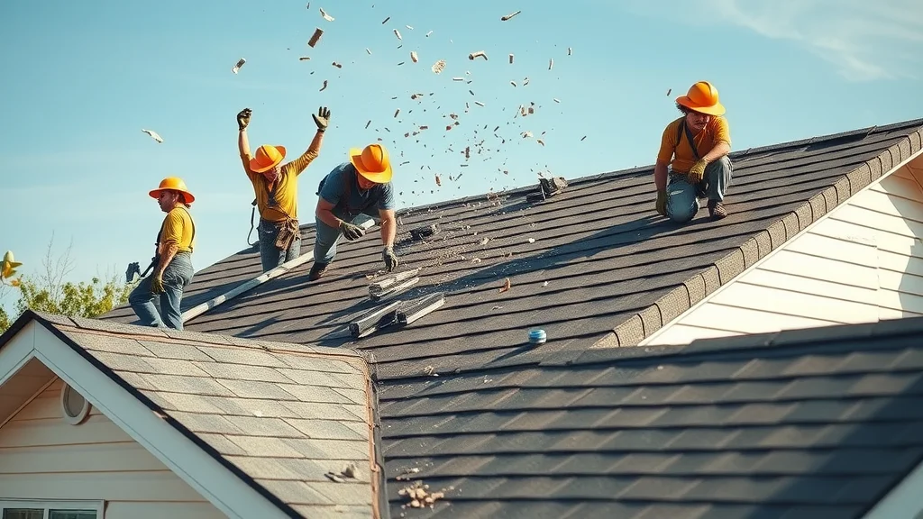 Efficient roof installation in progress by expert roofing contractors choosing high-quality roofing materials