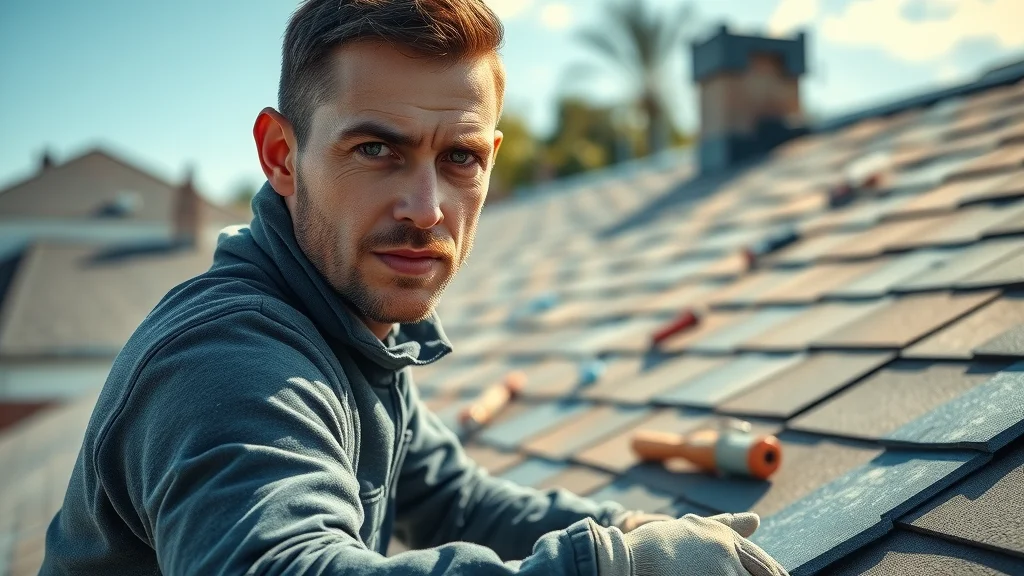 roof repair experienced roofer shingle roof damage fix residential home sunlight tools