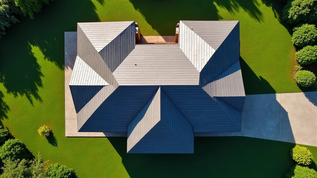 Complex roof geometry from above - roof size and replacement cost
