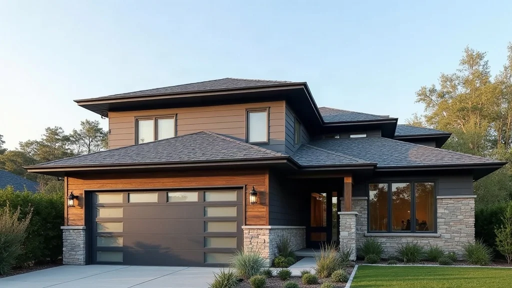 Modern home highlighting asphalt shingles, metal roofing, and natural slate - three main roofing types