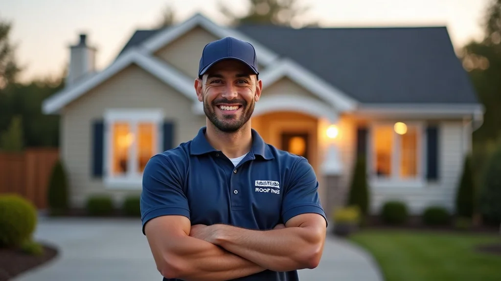 Friendly professional roofer with new roof in suburban Missouri - trusted local roofing service